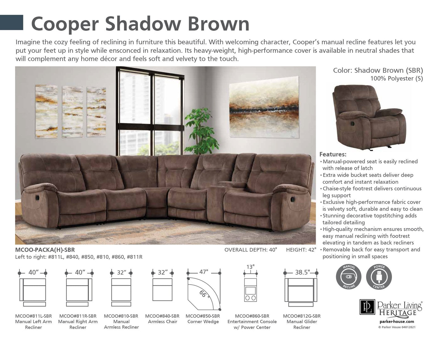 COOPER - SHADOW BROWN 6PC PACKAGE A (811L, 810, 850, 840, 860, 811R)