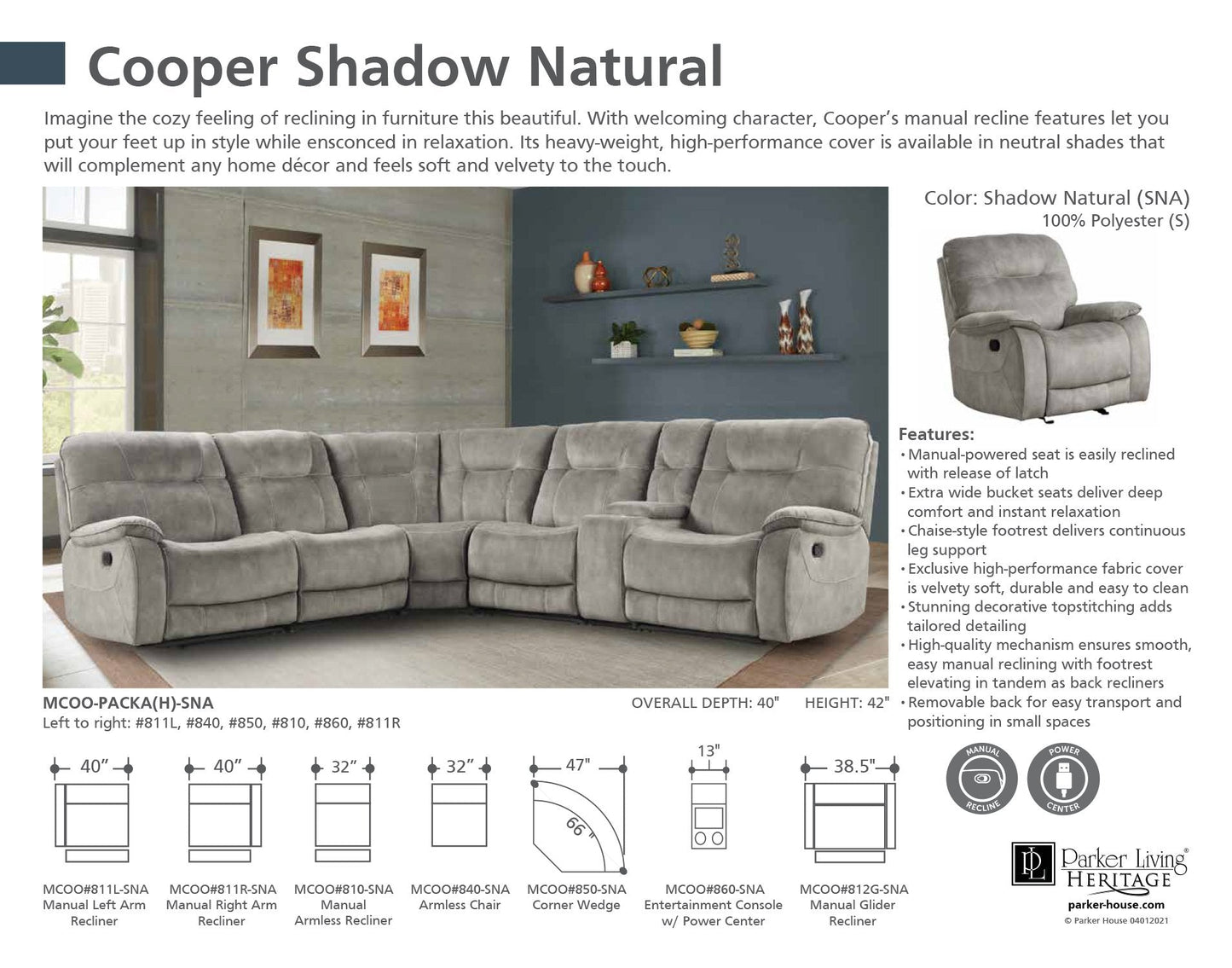 COOPER - SHADOW NATURAL 6PC PACKAGE A (811L, 810, 850, 840, 860, 811R)