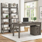 TEMPE - GREY STONE PAIR OF ETAGERE BOOKCASES