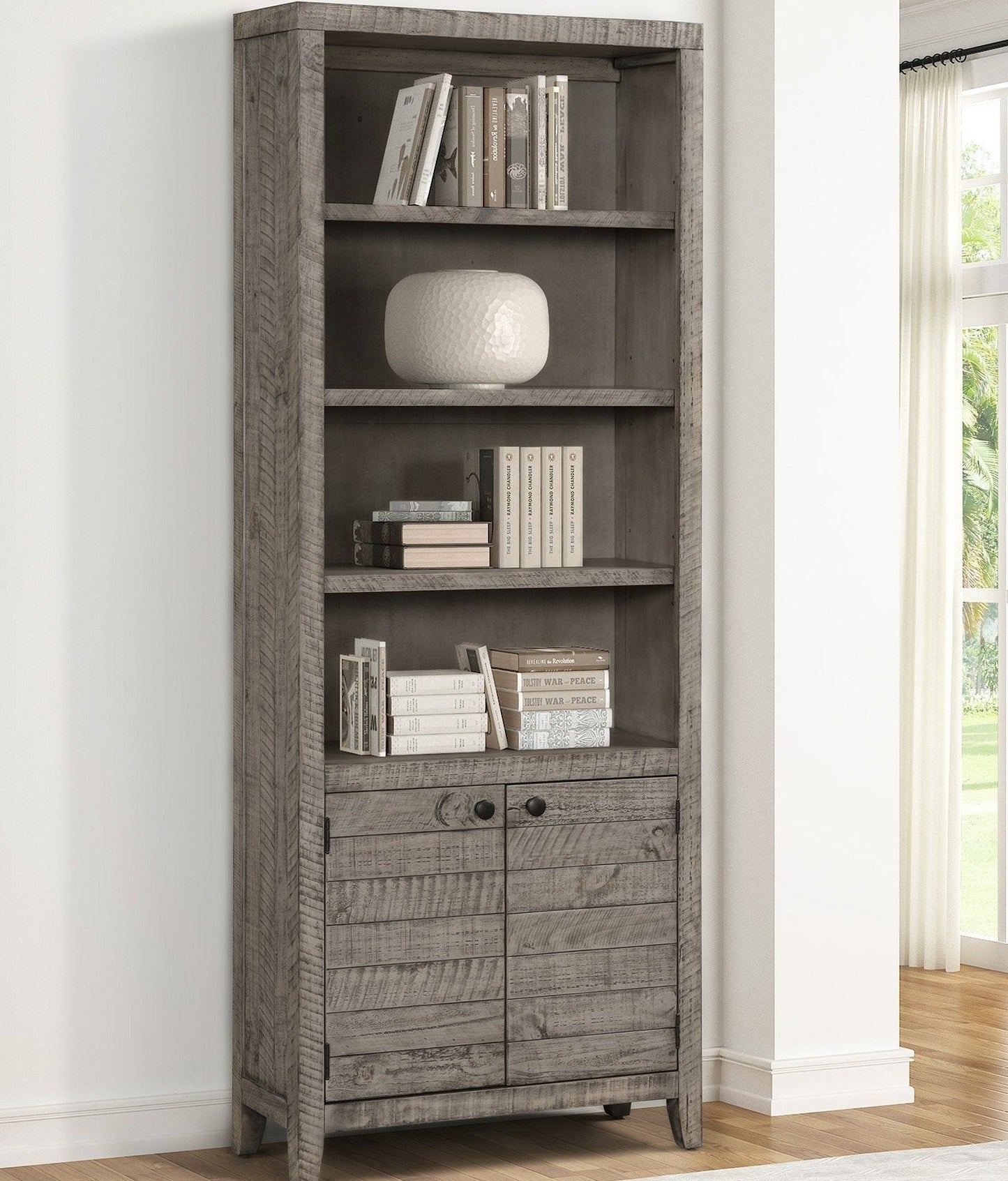 TEMPE - GREY STONE 32 IN. OPEN TOP BOOKCASE