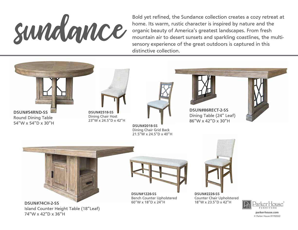 SUNDANCE - SANDSTONE DINING TABLE 86 IN. X 42 IN. TO 110 IN. (24 IN. BUTTERFLY LEAF)