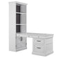 SHOREHAM - EFFORTLESS WHITE BOOKCASE WITH PENINSULA DESK