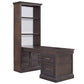 SHOREHAM - MEDIUM ROAST BOOKCASE WITH PENINSULA DESK