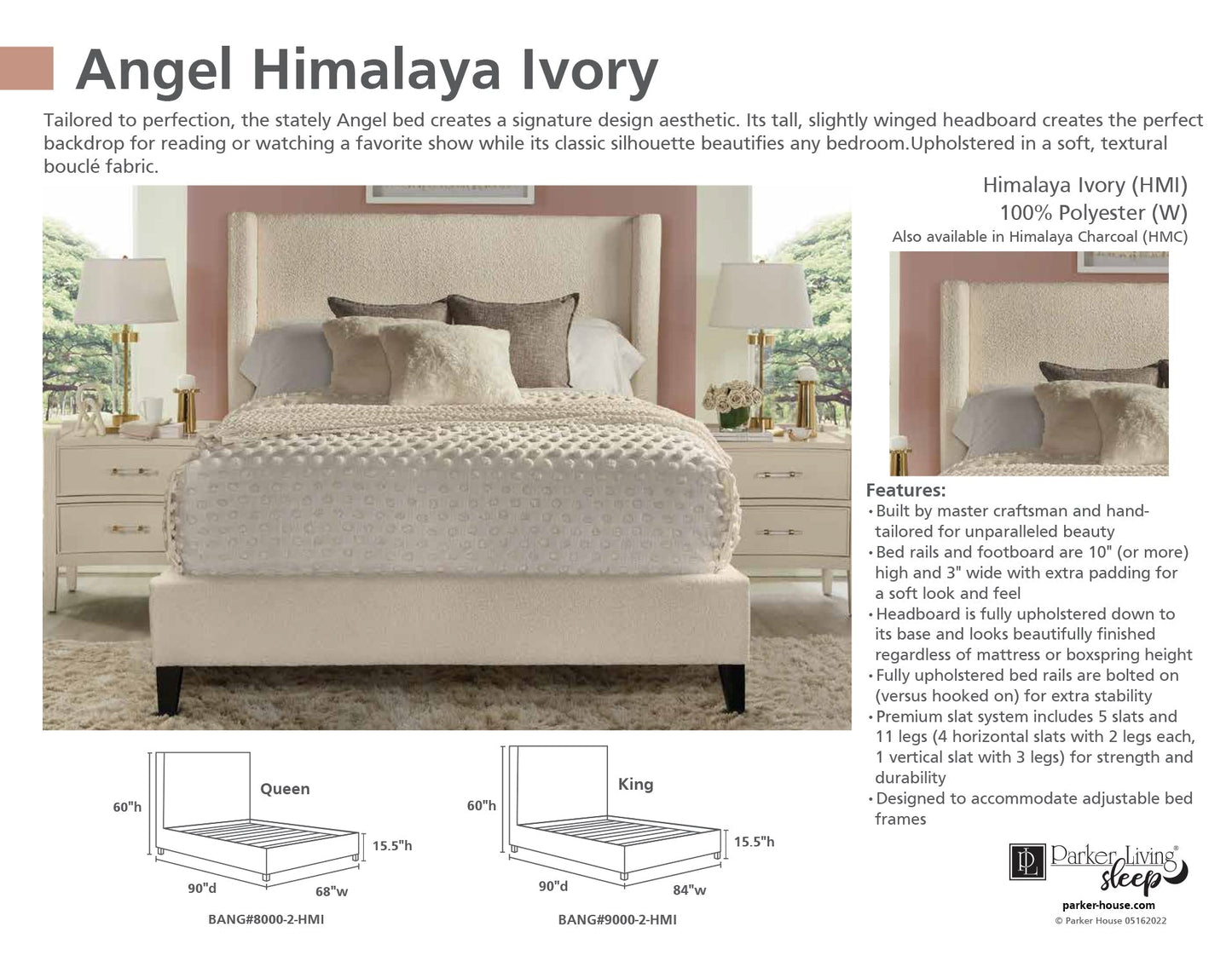 ANGEL - HIMALAYA IVORY QUEEN BED 5/0