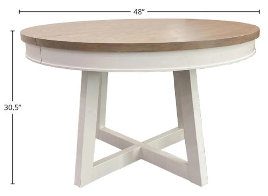 AMERICANA MODERN DINING 48-66" ROUND DINING TABLE AND 4 UPHOLSTERED CHAIRS