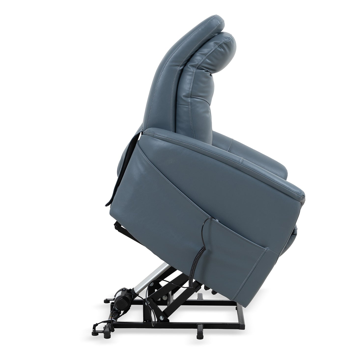 GEMINI - SOFT AZURE POWER LIFT RECLINER WITH ARTICULATING HEADREST