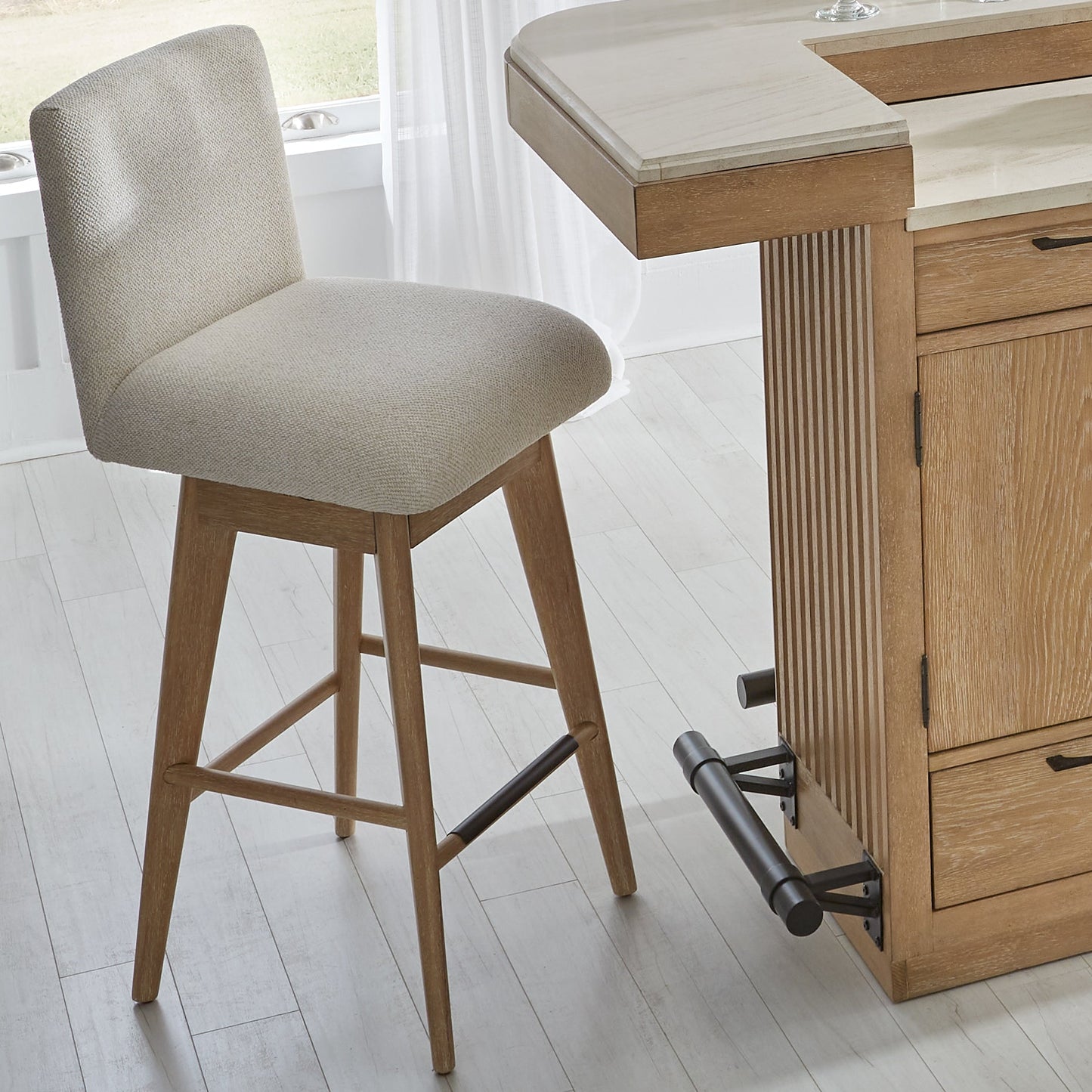 ESCAPE DINING SWIVEL BAR STOOL WITH AUTO RETURN