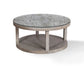 CROSSINGS SERENGETI ROUND COCKTAIL TABLE WITH GLASS TOP