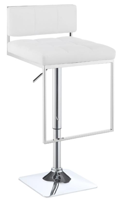 Alameda Adjustable Bar Stool Chrome and White