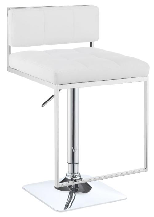 Alameda Adjustable Bar Stool Chrome and White