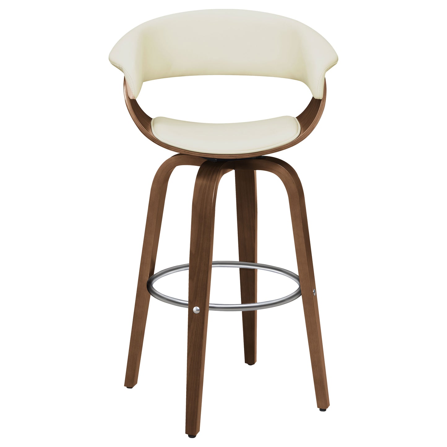 Zion Upholstered Swivel Bar Stool Walnut and Ecru