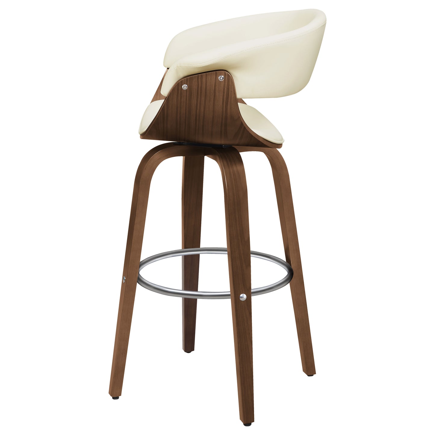 Zion Upholstered Swivel Bar Stool Walnut and Ecru