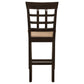 Gabriel Lattice Back Counter Chair Cappuccino (Set of 2)