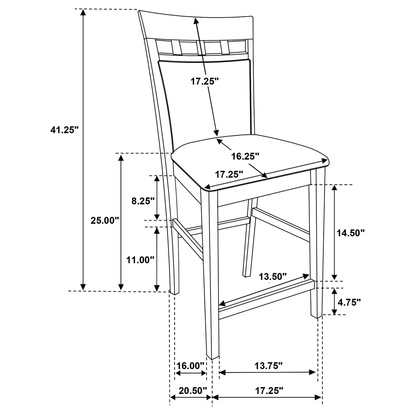 Gabriel Closed Back Counter Chair Cappuccino (Set of 2)