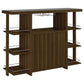 Evelio 6-shelf Glass Top Home Bar Wine Cabinet Walnut