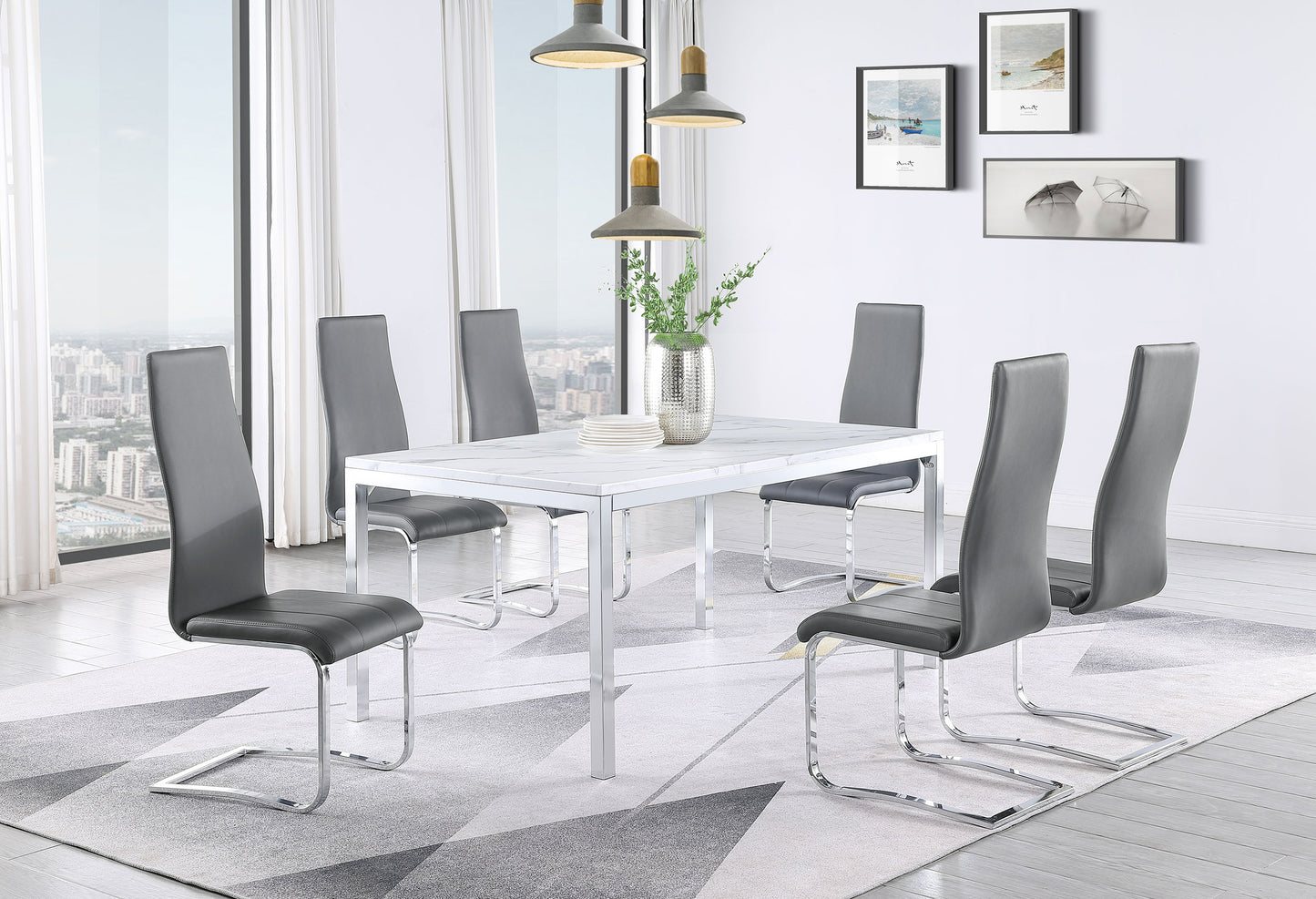 Montclair Upholstered Dining Side Chair Grey (Set of 4)