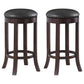 Aboushi Backless Swivel Bar Stool Brown (Set of 2)