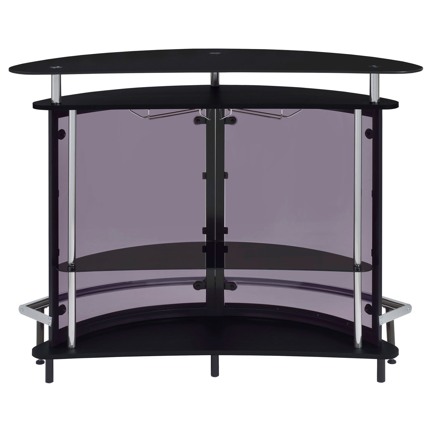 Amarillo Freestanding Glass Top Home Bar Wine Cabinet Black