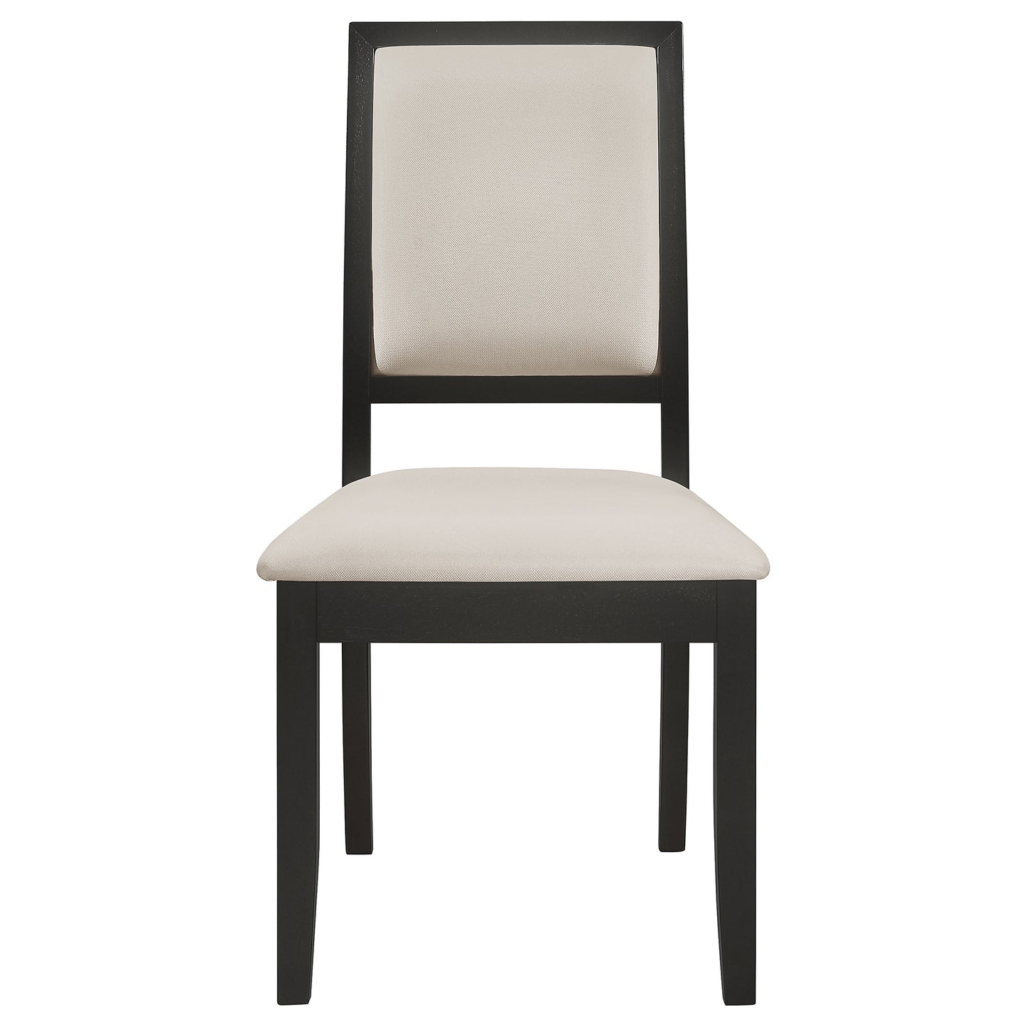 Louise Upholstered Wood Dining Side Chair Black (Set of 2)