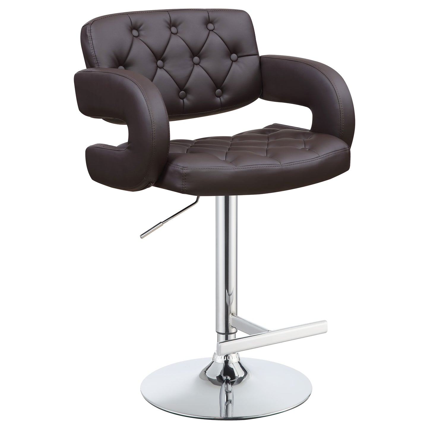 Brandi Adjustable Bar Stool Chrome and Brown