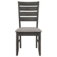 Dalila Wood Dining Side Chair Dark Grey (Set of 2)