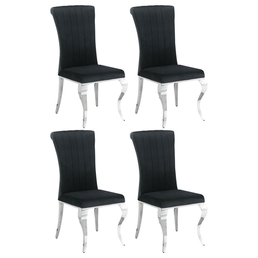 Betty Velvet Upholstered Dining Side Chair Black (Set of 4)