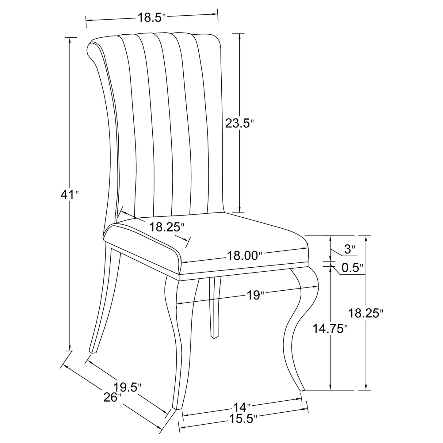 Betty Velvet Upholstered Dining Chair Ink Blue (Set of 4)