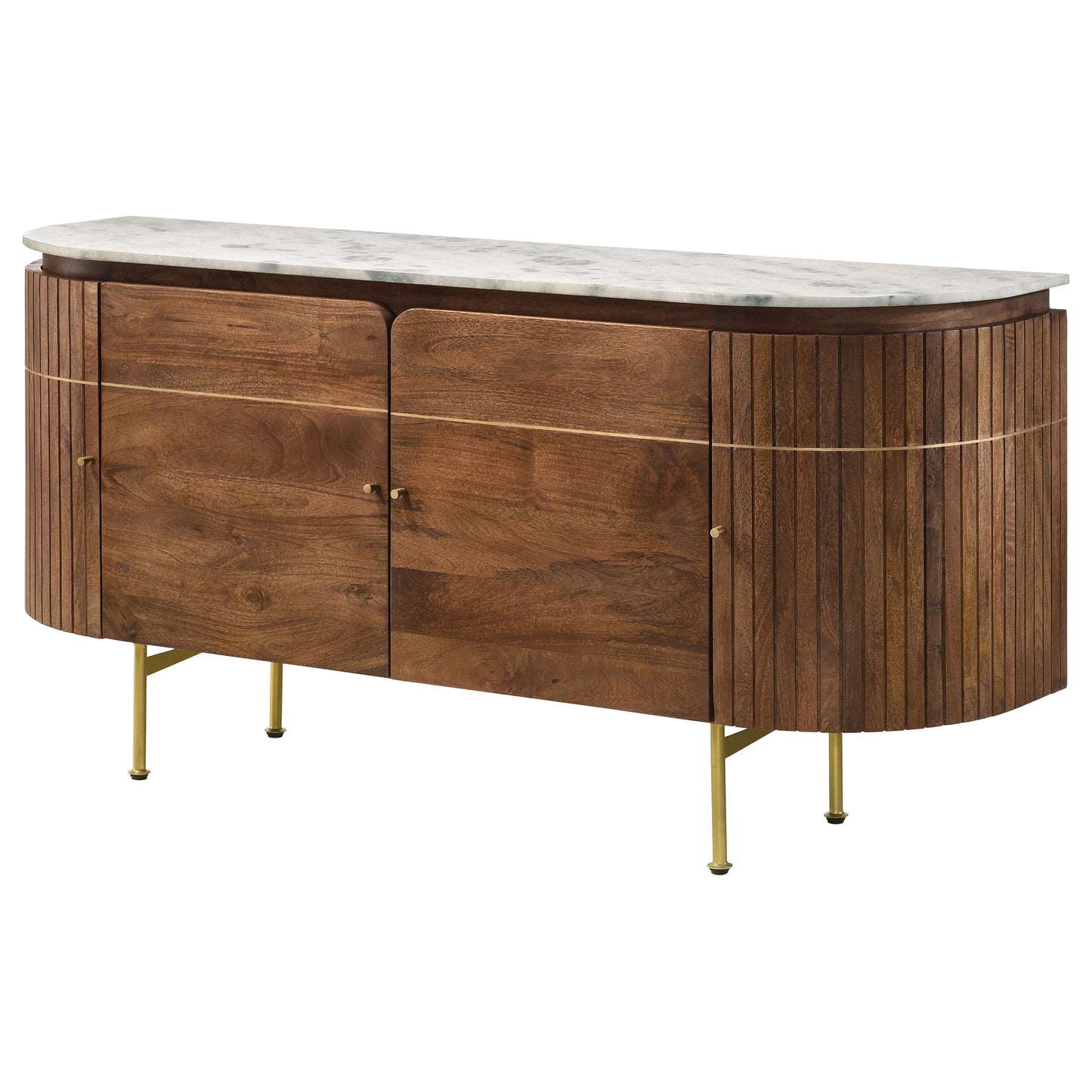 Ortega 4-door Marble Top Sideboard Buffet Cabinet Natural