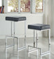 Gervase Square Counter Height Stool Black and Chrome