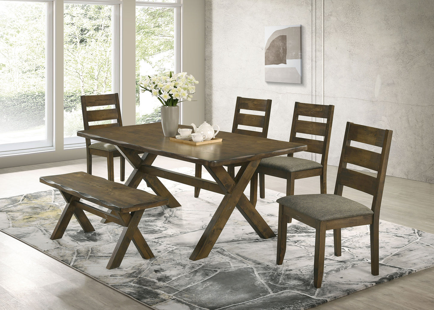 Alston 6-piece Rectangular Dining Table Set Knotty Nutmeg