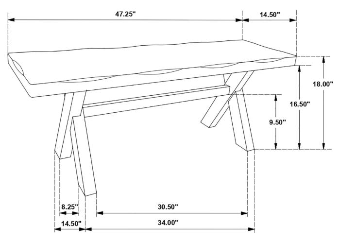 Alston Wood Dining Bench Knotty Nutmeg