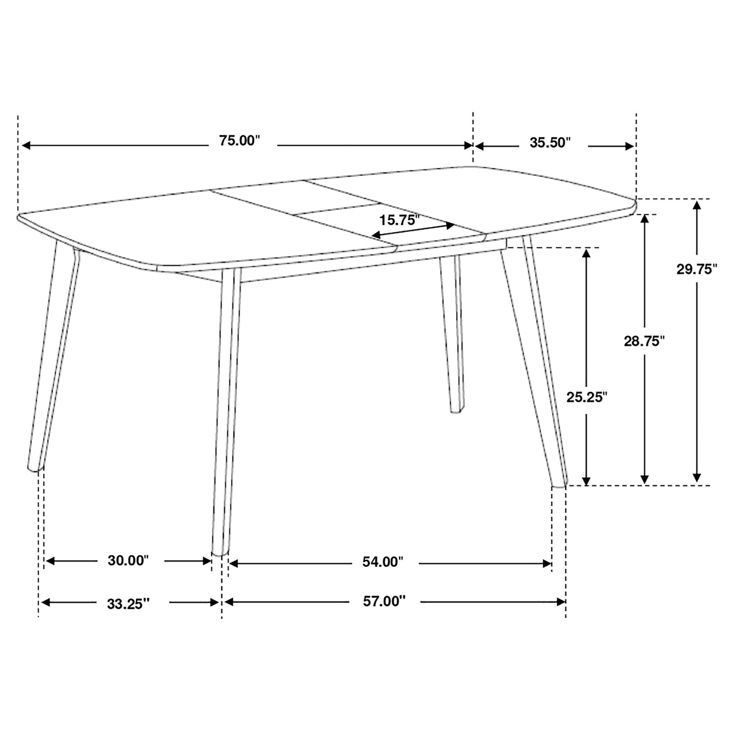 Redbridge Rectangular 5-piece Dining Set Natural Walnut