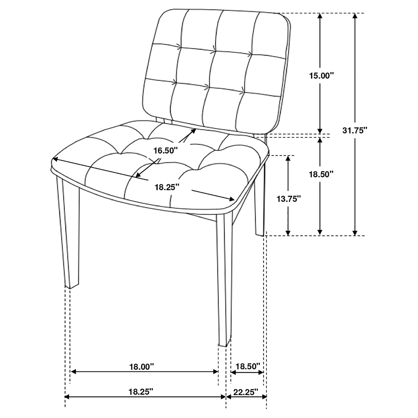 Redbridge Upholstered Dining Side Chair Walnut (Set of 2)