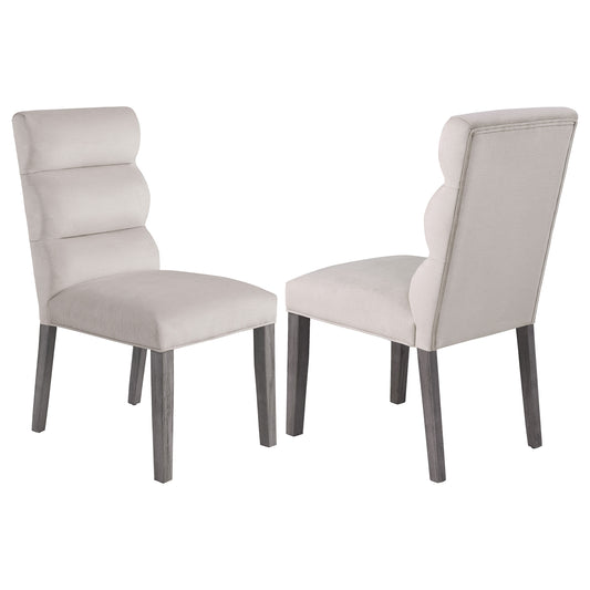 Carla Velvet Upholstered Dining Side Chair Stone (Set of 2)