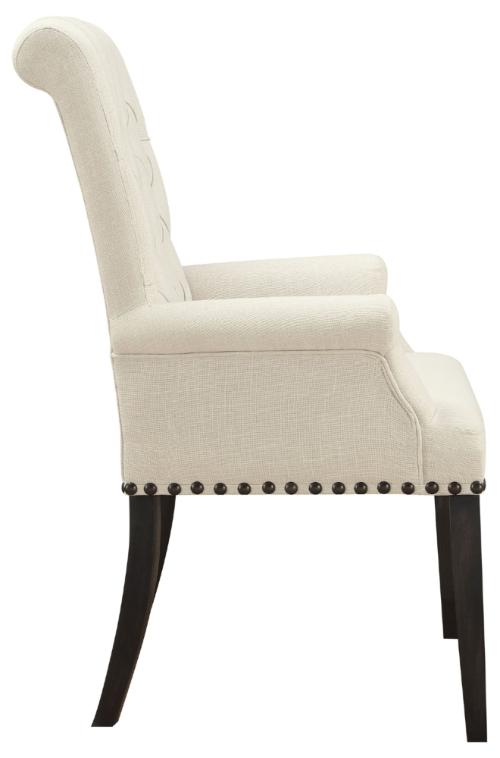 Alana Fabric Upholstered Dining Arm Chair Beige