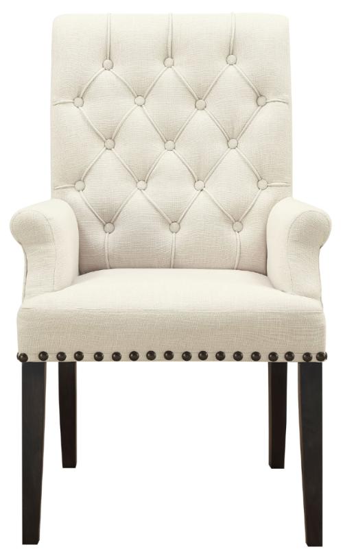 Alana Fabric Upholstered Dining Arm Chair Beige