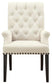 Alana Fabric Upholstered Dining Arm Chair Beige