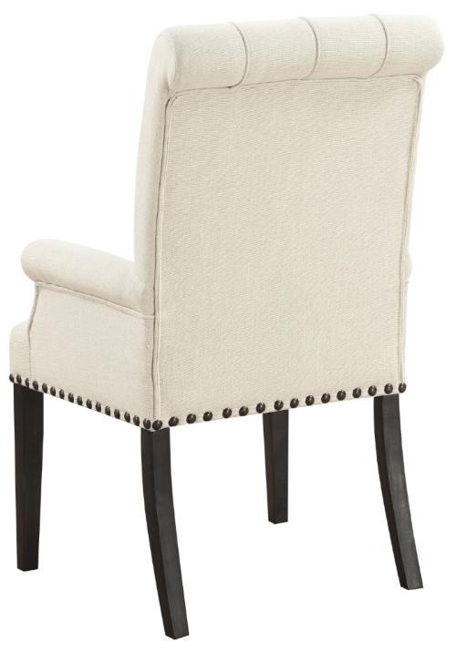 Alana Fabric Upholstered Dining Arm Chair Beige