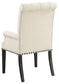 Alana Fabric Upholstered Dining Arm Chair Beige