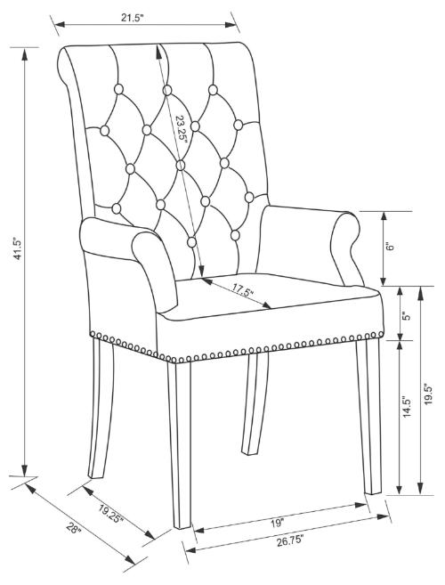 Alana Fabric Upholstered Dining Arm Chair Beige