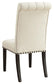 Alana Fabric Upholstered Dining Side Chair Beige (Set of 2)