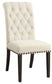 Alana Fabric Upholstered Dining Side Chair Beige (Set of 2)