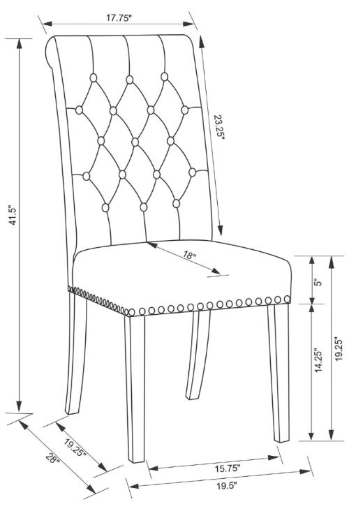 Alana Fabric Upholstered Dining Side Chair Beige (Set of 2)