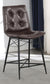 Aiken Upholstered Tufted Counter Chair Brown (Set of 2)