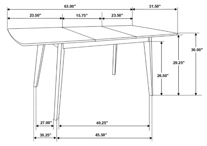 Alfredo 5-piece Butterfly Leaf Dining Set Natural Walnut