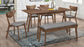 Alfredo 63-inch Extension Leaf Dining Table Natural Walnut