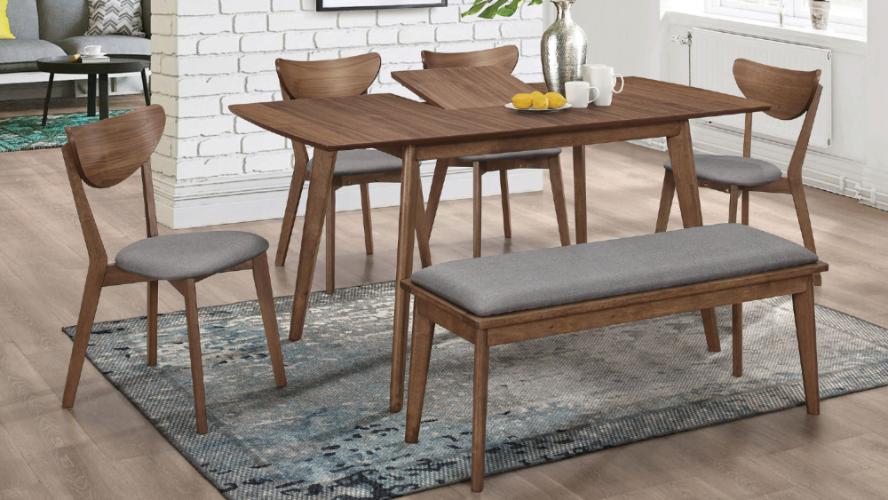 Alfredo Dining Side Chair Grey and Natural Walnut (Set of 2)