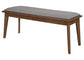 Alfredo Upholstered Dining Bench Grey and Natural Walnut