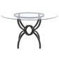 Aviano Round 48-inch Glass Top Metal Dining Table Gunmetal