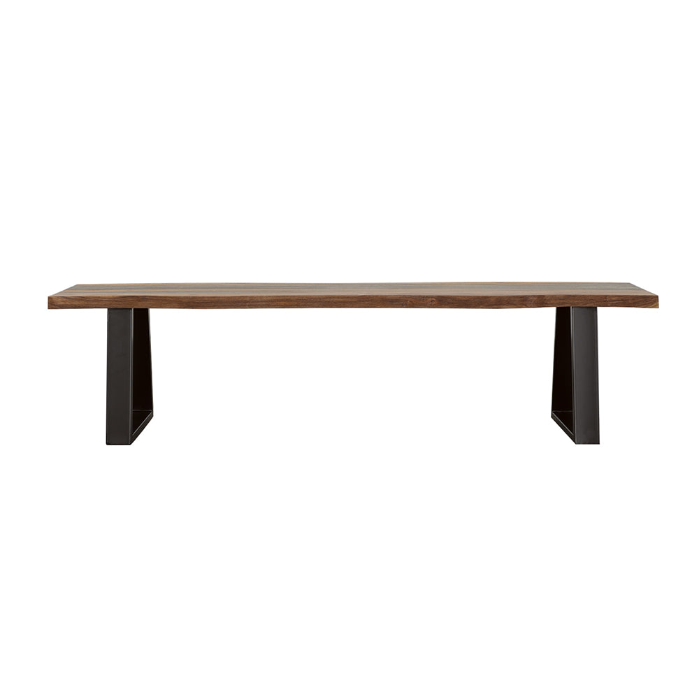 Ditman Live Edge Wood Dining Bench Grey Sheesham